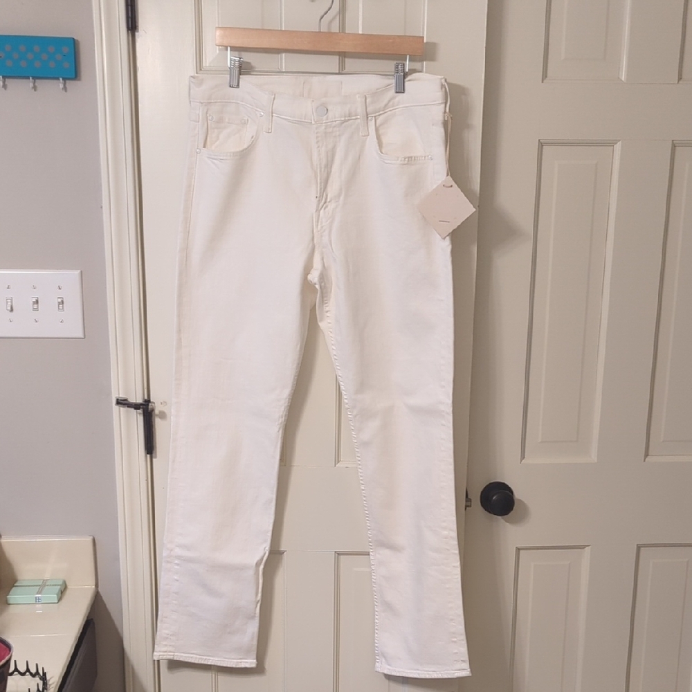 NWT MOTHER Women's Straight Leg Jeans - Cream